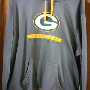 Green Bay Packers Hoodie TX3 Warm Mens XL Gray Sweatshirt NFL Football Pocket